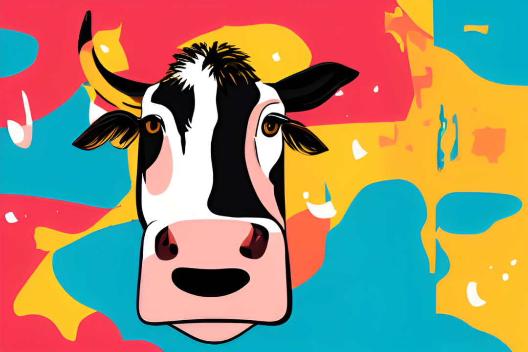 一只特立独行的牛——by midjourney